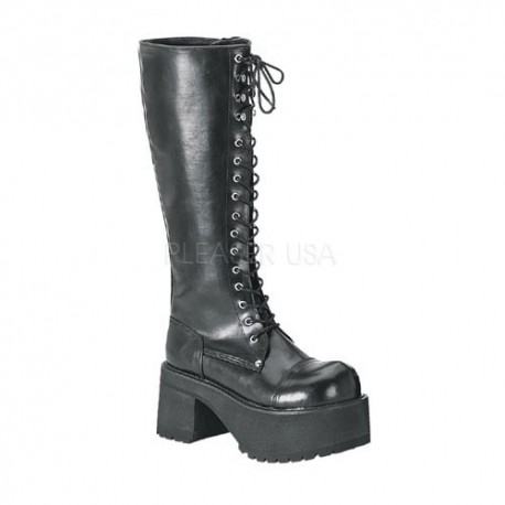 Cizme stil gotic piele punk toc gros demonia RANGER 302